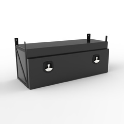 1200 x 450 x 450mm Black Flat Aluminium Under Tray Body Tool box Truck Storage Toolbox 1244TB-B